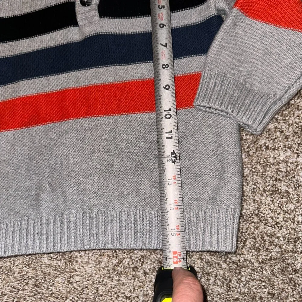 Boys GYMBOREE 3 button pullover striped SWEATER Size 3T gray EUC FALL FESTIVAL